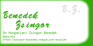 benedek zsingor business card